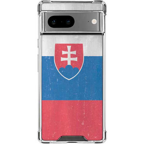 Slovakia Flag Distressed Google Pixel 8 Clear Case